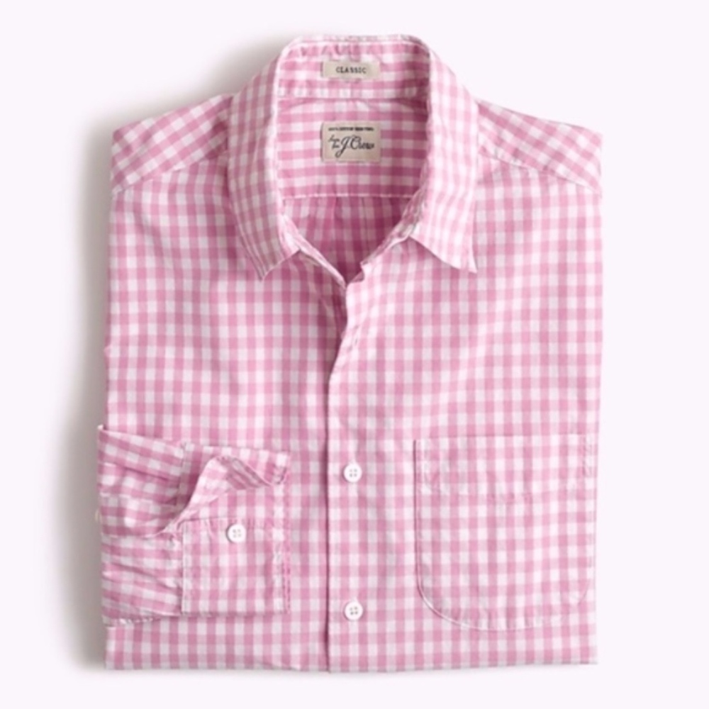 J. Crew Button Up Shirt in Pink Gingham